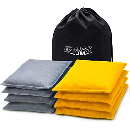 JMEXSUSS Weather Resistant Standard Cornhole Bags Set of 8 Regulation Bean Bags for Outdoor Tossing Cornhole Game, Professional Corn Hole Bags Set 8 with Tote Bag