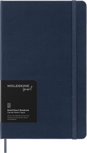 Moleskine Smart Notebook, Large, Ruled, Sapphire Blue, Hard Cover (5 x 8.25)