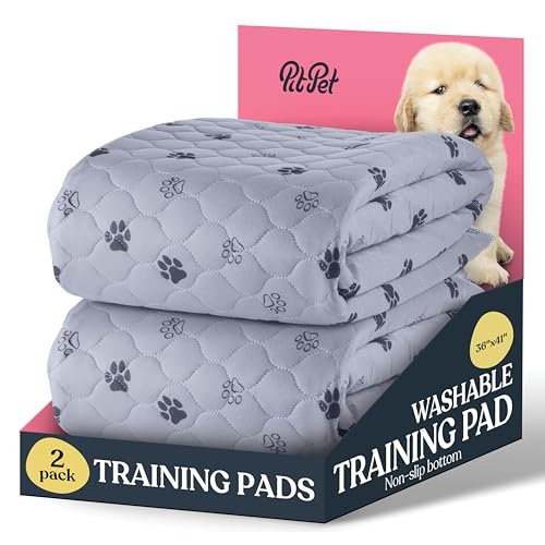 Super Absorbent Washable Pee Pads for Dogs - 2-Pack Superior Reusable Puppy Pads Pet Training Pads –100zz Waterproof Dog Pee Pad Protects Against Urine Leakage Non-Slip Grip Prevents Slipping& Bunching