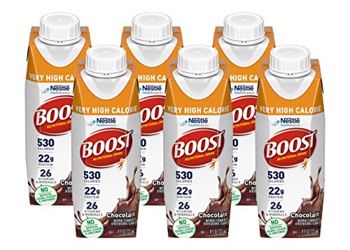 Boost Very High Calorie Nutritional Drink Chocolate Made with Natural Chocolate Flavor & No Artificial Flavors, Colors & Sweeteners, 8 FL OZ (Pack of 6)