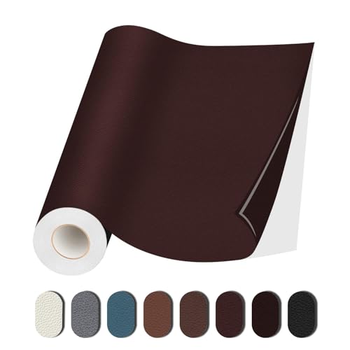 Lifeshoon Leather Repair Patch, 17X316 inch Self Adhesive Leather Repair, Large Leather Repair Tape for Couches, Furniture, Car Seats, Cabinets, Wall, Handbags （Dark Brown, 17X316 inch）