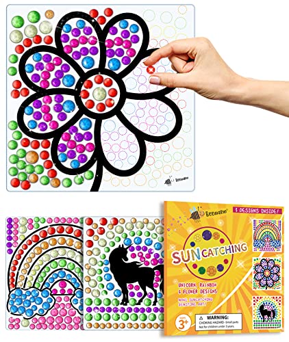 Suncatching Kits Crafts for Girls Ages 4-8 5-7 8-12 9-10, 5 6 7 8 9 10 Year Old Girl Gifts Kids Birthday Window Art