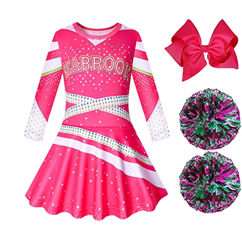 Hipoleter Addison Zombies Girls Cheerleader Costumes Cheerleading Outfits Dress up Toddler for Party Movie 3 Halloween Kids Cosplay 3 4t,3-4 Years