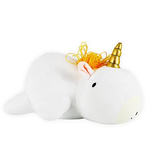 MerryXD Unicorn Weighted Stuffed Animals,15.3inch 1.21lb Weighted Plush Animal Throw Pillow，Super Soft Cartoon Hugging Toy Gifts for Bedding,White…