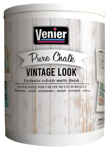 Chalk Pure Paint - for Furniture, Crafts, Home Decor - All-in-One – DIY – Eco-Friendly (Vintage [Aged Gray]), (33.81 oz)