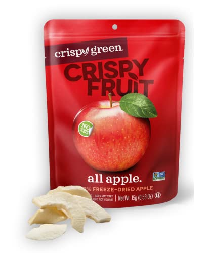 Crispy Green Natural Freeze-Dried Fruit, Apple Single-Serve, No Sugar Added, 0.53 Ounce (Pack of 12)