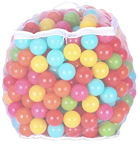 BalanceFrom 2.3-Inch Phthalate Free BPA Free Non-Toxic Crush Proof Play Balls Pit Balls- 5 Bright Colors in Reusable and Durable Storage Mesh Bag with Zipper, 800-Count