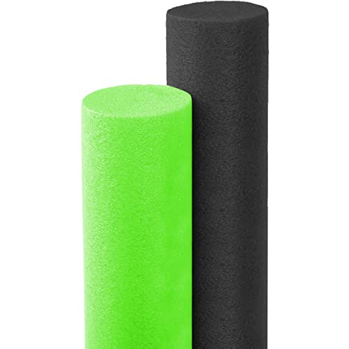 The Dreidel Company Floating Pool Noodles Foam Tube, (Black_Green, 2-Pack) Thick Noodles for Floating in The Swimming Pool, Assorted Colors, 52 Inches Long