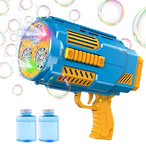 Automatic Bubble Machine Gun, Built-in Bubble Solution, Automatic Bubble Blower, 8000+ Bubbles Per Minute Bubbles for Kids Adults Bubble Maker Toys for Indoor Outdoor Wedding Birthday Party - Blue