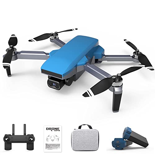 TizzyToy Brushless Motor Drone, Foldable GPS Drone with 4K Dual PTZ Cameras, Drone with Master Follow, Gesture Control and GPS Follow Mode, One Key Take off_Return, 2 Batteries for 60 Min Flight