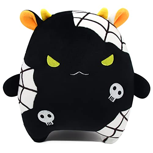 Cow Stuffed Animals Cow Plush Pillow Toys, 7.5" Angry Halloween Cow Plushie Kawaii Black Stuffed Cow Plush Toys, Cute Plush Cow Pillow for Halloween Christmas Birthday Kids Gifts Home Car Decorations