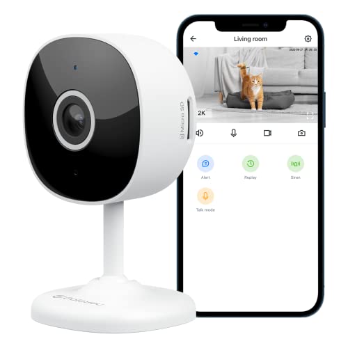 WiFi Camera 2K, Galayou Indoor Home Security Cameras for Baby_Elder_Dog_Pet Camera with Phone app,24_7 SD Card Storage,Works with Alexa & Google Home G7