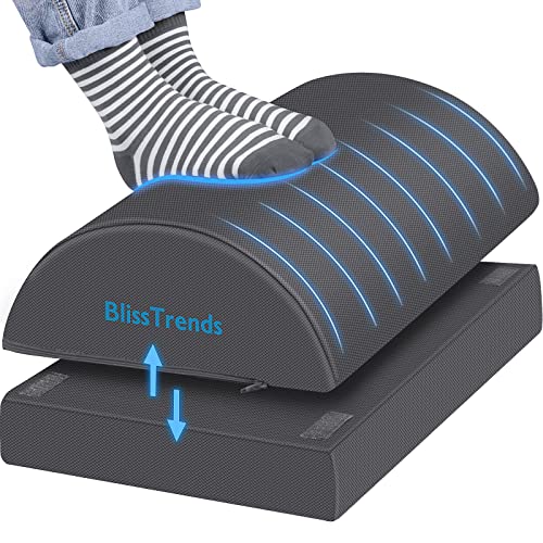 BlissTrends Foot Rest for Under Desk at Work-Versatile Foot Stool with Washable Cover-Comfortable Footrest with 2 Adjustable Heights for Car,Home and Office to Relieve Back,Lumbar,Knee Pain-Gray