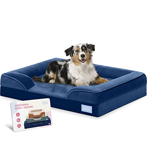 Orthopedic Sofa Dog Bed - Ultra Comfortable Dog Bed for Large Dogs - Breathable & Waterproof Pet Bed- Egg Foam Sofa Bed with Extra Head and Neck Support - Removable Washable Cover with Nonslip Bottom