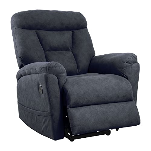 SPIRITTOP Electric Power Lift Linen Recliner Chair for Elderly with Remote Control, Linen Fabric Upholstery, Adjustable Furniture Sofa Living Room Chair… (Gray)