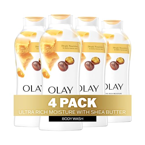 Olay Ultra Rich Moisture Body Wash with Shea Butter, 22 Fl oz (Pack of 4)