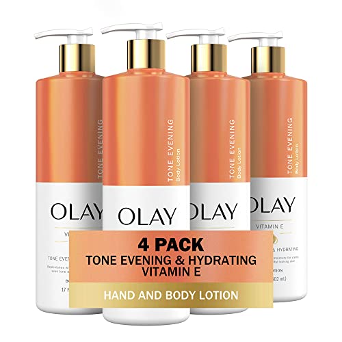 Olay Tone Evening and Hydrating Body Lotion, Deep Moisture, 17oz (Pack of 4)