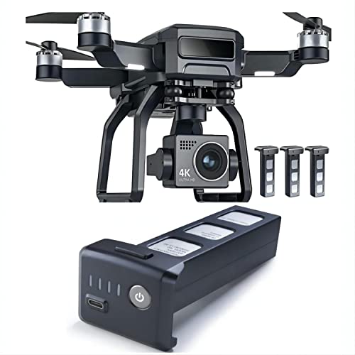 Bwine 【SAVE $50】GPS 75 Mins Foldable 4K Drone with Camera for Adults Beginners，3-Aix Gimbal + Bwine Drone Battery Replacement for Bwine F7, 11.1V 2600mAh_28.86Wh