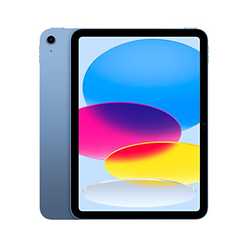 Apple iPad (10th Generation): with A14 Bionic chip, 10.9-inch Liquid Retina Display, 256GB, Wi-Fi 6, 12MP front_12MP Back Camera, Touch ID, All-Day Battery Life – Blue