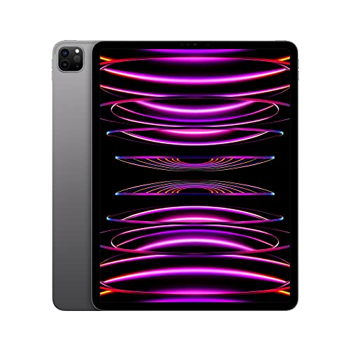 Apple iPad Pro 12.9-inch (6th Generation): with M2 chip, Liquid Retina XDR Display, 256GB, Wi-Fi 6E, 12MP front_12MP and 10MP Back Cameras, Face ID, All-Day Battery Life – Space Gray