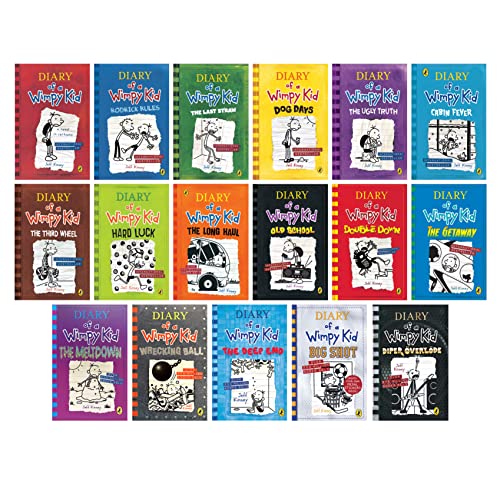 A Library of a Wimpy kid 1-17 Boxed Set Complete Original Full Series Collection, 17 Books Paperback Edition