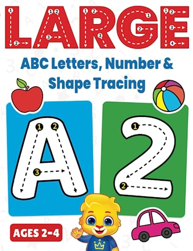 Large ABC Letters, Number & Shape Tracing: Jumbo Tracing Book For Toddlers & Preschoolers | Big Tracing Letters (A-Z), Numbers (1-10), Shapes | Fun Tracing Book to Color for Kids Ages 2-4