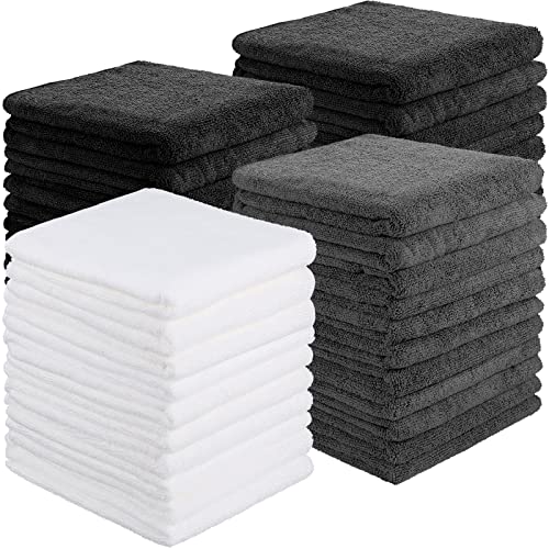 36 Packs of Bleach Proof Towels Microfiber Absorbent Salon Towels Bleach Resistant Salon Hand Towels for Gym, Bath, Spa, Shaving, Shampoo, Home Hair Drying, 16 x 28 Inches (Black, White, Gray)