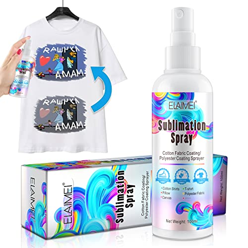 Sublimation Spray for Cotton Shirts 100ML Bright Sublimation Spray for All Fabric Including Polyester Carton Tote Bag Pillows, Waterproof Quick Drying Brighter & More Vibrant Colors