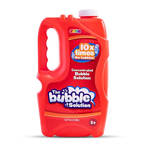 JOYIN 32 oz Bubble Solution Refills (up to 2.5 Gallon) Big Bubble Solution, Bubble Concentrated for Bubble Machine, Bubble Juice Refills (Red)