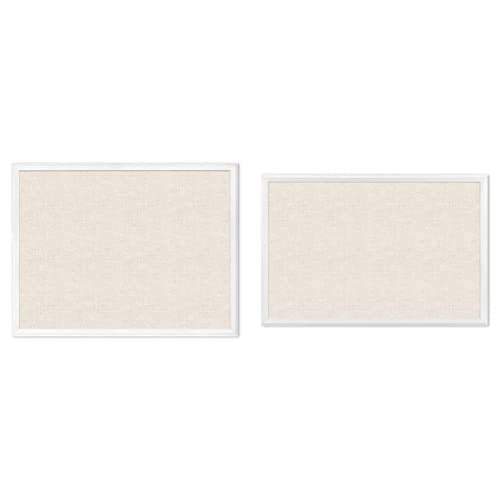 U Brands Linen Cork Bulletin Board and Farmhouse Linen Bulletin Board Bundle