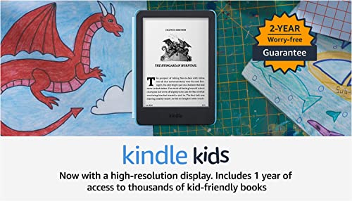 Kindle Kids (2022 release) – If it breaks, we will replace it, includes ad-free books, cover and adjustable light - Space Whale