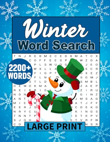 Winter Word Search Large Print: Challenging Word Find Puzzles for Adults, Winter Word Find Puzzle Book for Adults, Teens and Kids to Keep Brain Active