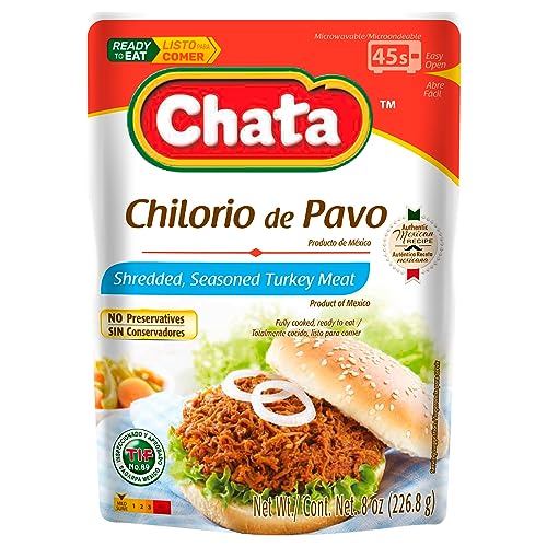 Chata Turkey Chilorio Seasoned Shredded Turkey Chilorio de Pavo Pouch 8 ounces | Pack of 1