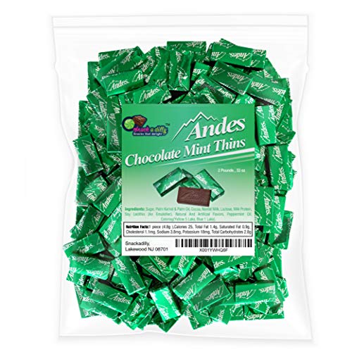 Ande-s Creme De Menthe 1 Pound Bag - Delicious Chocolate Covered Dinner Mint Creams - Freshly Packaged By Snackadilly