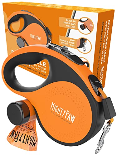 Mighty Paw Retractable Leash with Built-in Poop Bag Holder | 16