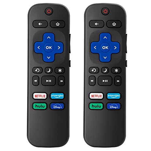 【Pack of 2】 Replacement Remote Control Compatible for Roku TV,for TCL Roku_for Hisense Roku_for Onn Roku(Not for Roku Stick,Box and Players)