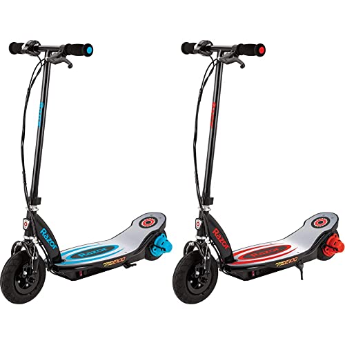 Razor Power Core E100 Electric Scooter for Kids Ages 8+ Bundle - 100w Hub Motor, 8" Pneumatic Tire, Up to 11 mph and 60 min Ride Time