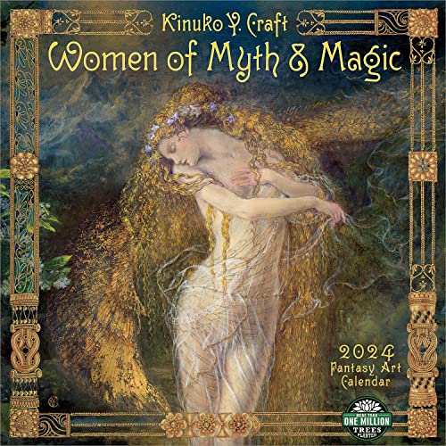 Women of Myth & Magic 2024 Fantasy Art Wall Calendar by Kinuko Craft | 12" x 24" Open | Amber Lotus Publishing