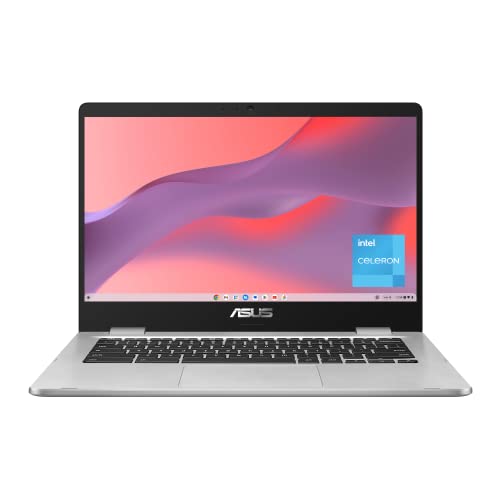 ASUS C424MA-AS48F Chromebook C424, 14.0" 180 Degree FHD NanoEdge Display, Intel Dual Core Celeron Processor, 4GB LPDDR4 RAM, 128GB Storage, Silver Color, C424MA-AS48F