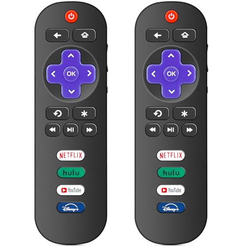 2 Pack Replacement Remote Controls for Roku Smart TV, for TCL_Hisense_Sharp_Philips_Onn_Element_Insignia Roku TV (NOT for Roku Stick, Box or Speaker)