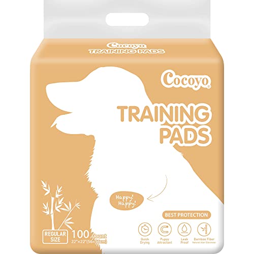 COCOYO Earth Friendly Bamboo Training Pads | Eco Friendly Puppy Pads for All Dogs | 100 Super Absorbent Puppy Training Pads, Deodorizing Dog Training Pads for Pets