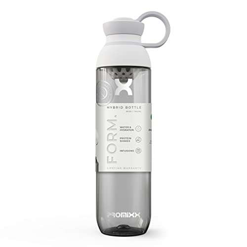 Promixx FORM Water Bottle - Premium Large Water Bottles for Shakes Infusions and Hydration - Lifetime Durability, Leakproof Sports Water Bottle BPA Free - 26oz (White)