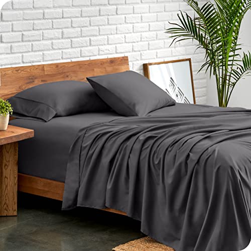 Bare Home Queen Sheet Set - Luxury 1800 Ultra-Soft Microfiber Queen Bed Sheets - Double Brushed - Deep Pockets - Easy Fit - 4 Piece Set - Bedding Sheets & Pillowcases (Queen, Forged Iron Grey)