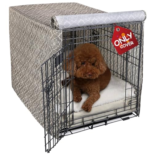 Explore Land Pattern Dog Crate Cover for 42 Inches Wire Cage, Heavy-Duty Polyester Indoor Pet Kennel Covers Universal Fit for 1 2 3 Doors Standard Metal Crate (Vintage Violet)