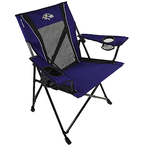 Kijaro Sports Fan Folding Chair, 26" L x 35.5" W x 37" H, Baltimore Ravens