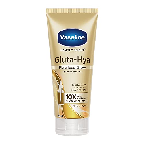 Vaseline Gluta-Hya Flawless Glow, 200ml, Serum-In-Lotion, Boosted With GlutaGlow, for Visibly Brighter Skin from 1st Use