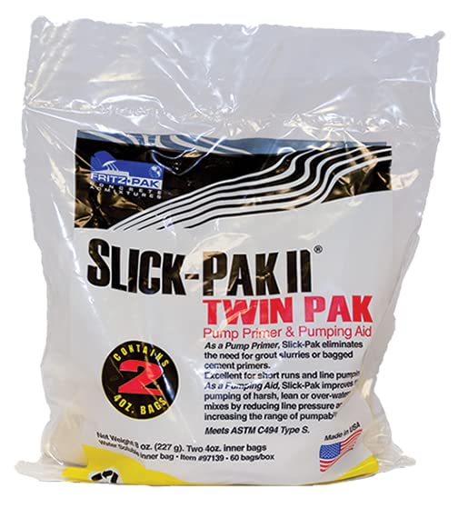 Fritz Pak Slick Pak II Twin Pack (60 Bags) Concrete Pump Line Primer Shotcrete Line Pump Made in USA Con Forms