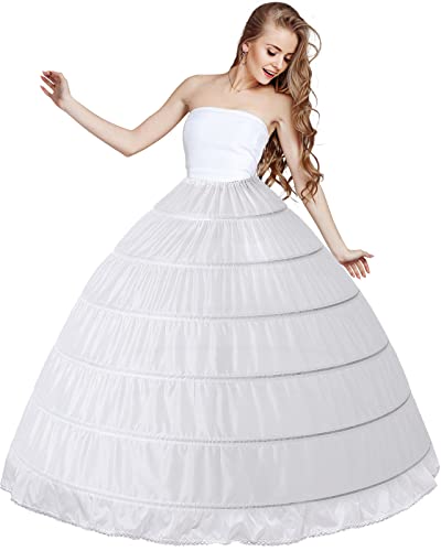 SHEJIZE Women’s Petticoat Skirt Crinoline for Girls Hoop Skirt Petticoat Underskirt Half Slips (6 Hoop)