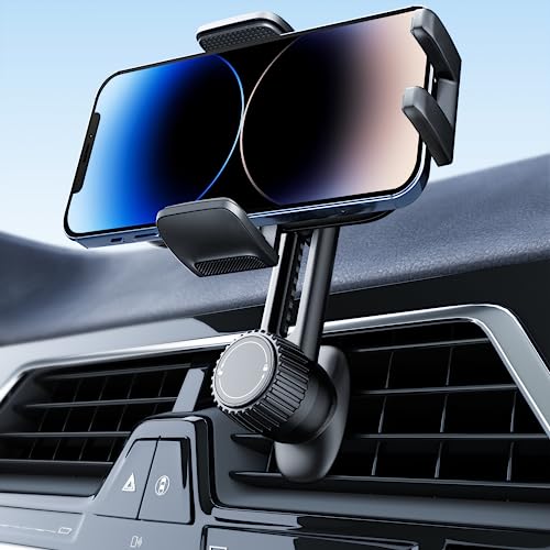 Holdersafe Phone Mount for Car Vent: [Never Blocking] Air Vent Cell Phones Holder for iPhone & Samsung Android Smartphone [Thick Cases Friendly] Hands-Free Auto Mobile Phone Stand