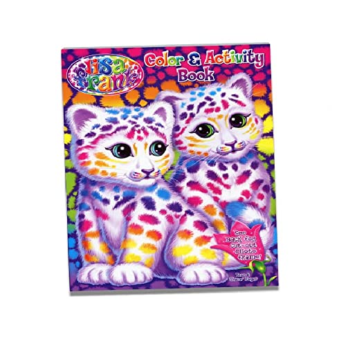 Lisa Frank Fun Coloring and Activity Book, Cute Cats Art Cover 64-Pages Drawing Book with Cut-Out Photo Frame (Pack of 1)